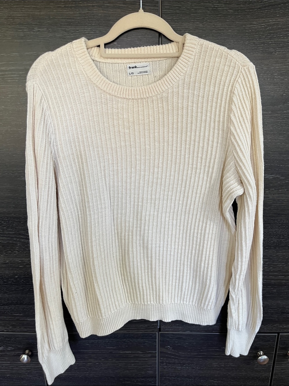 frank. By Frank & Oak Cotton Ribbed Sweater L